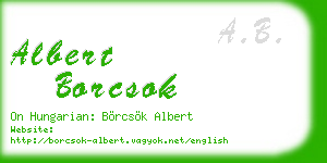 albert borcsok business card